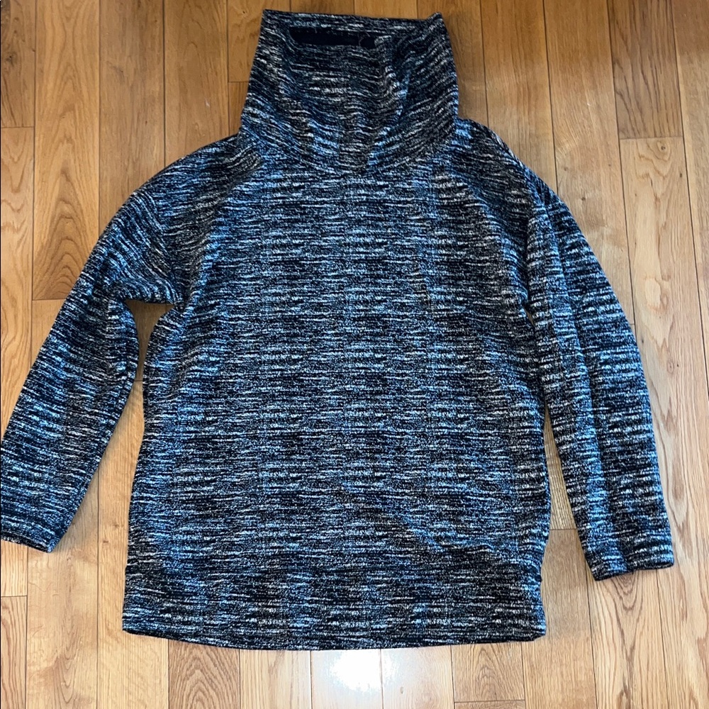 RBX Cozy Black and White Women's Cowl Neck Activewear Sweater - Size M